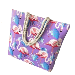 Sac de Plage Flamant Rose Parme